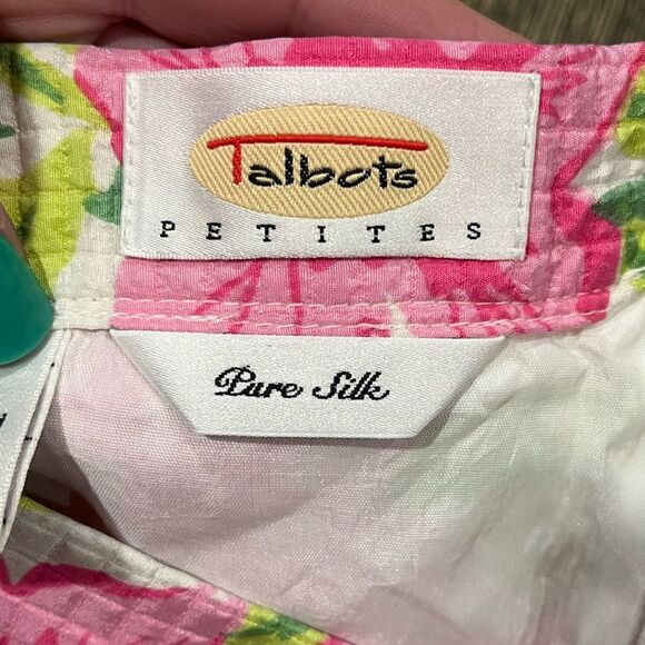 Talbots Womens Pure Silk Pencil Skirt Floral High Waist Lined Multicolor Size 4 - Picture 2 of 5